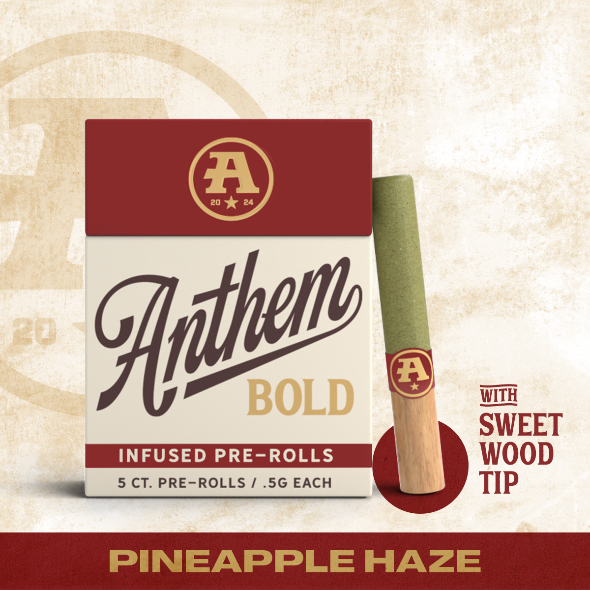 Bold Wood Tip Infused Pineapple Haze Pre-Roll pack (0.5g ea | 5-pack)