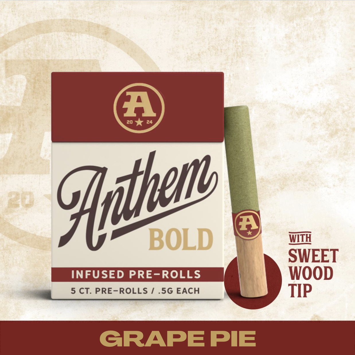 Bold Wood Tip Infused Grape Pie Pre-Roll pack (0.5g ea | 5-pack)