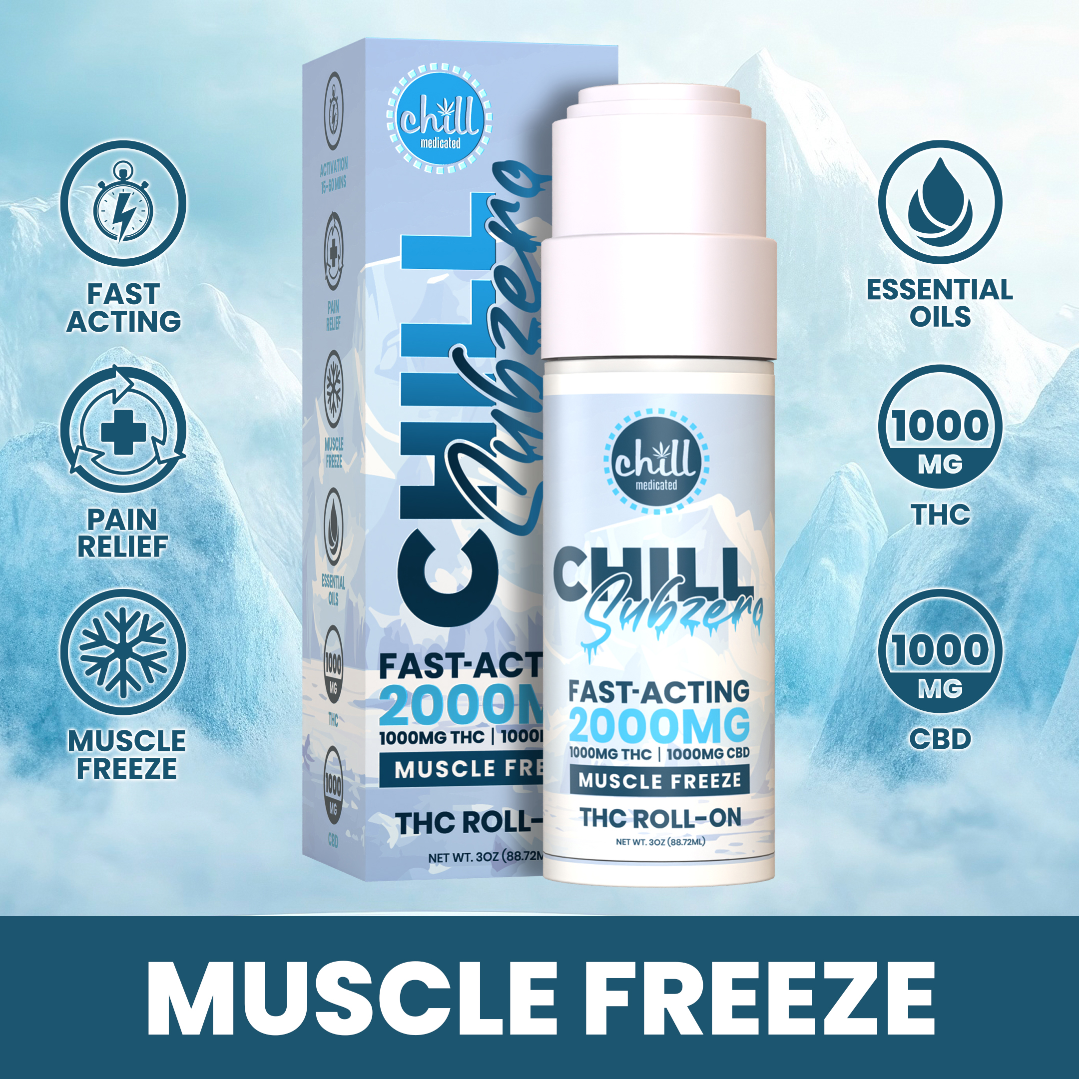 Subzero Muscle Freeze I THC Roll-On | 2000mg