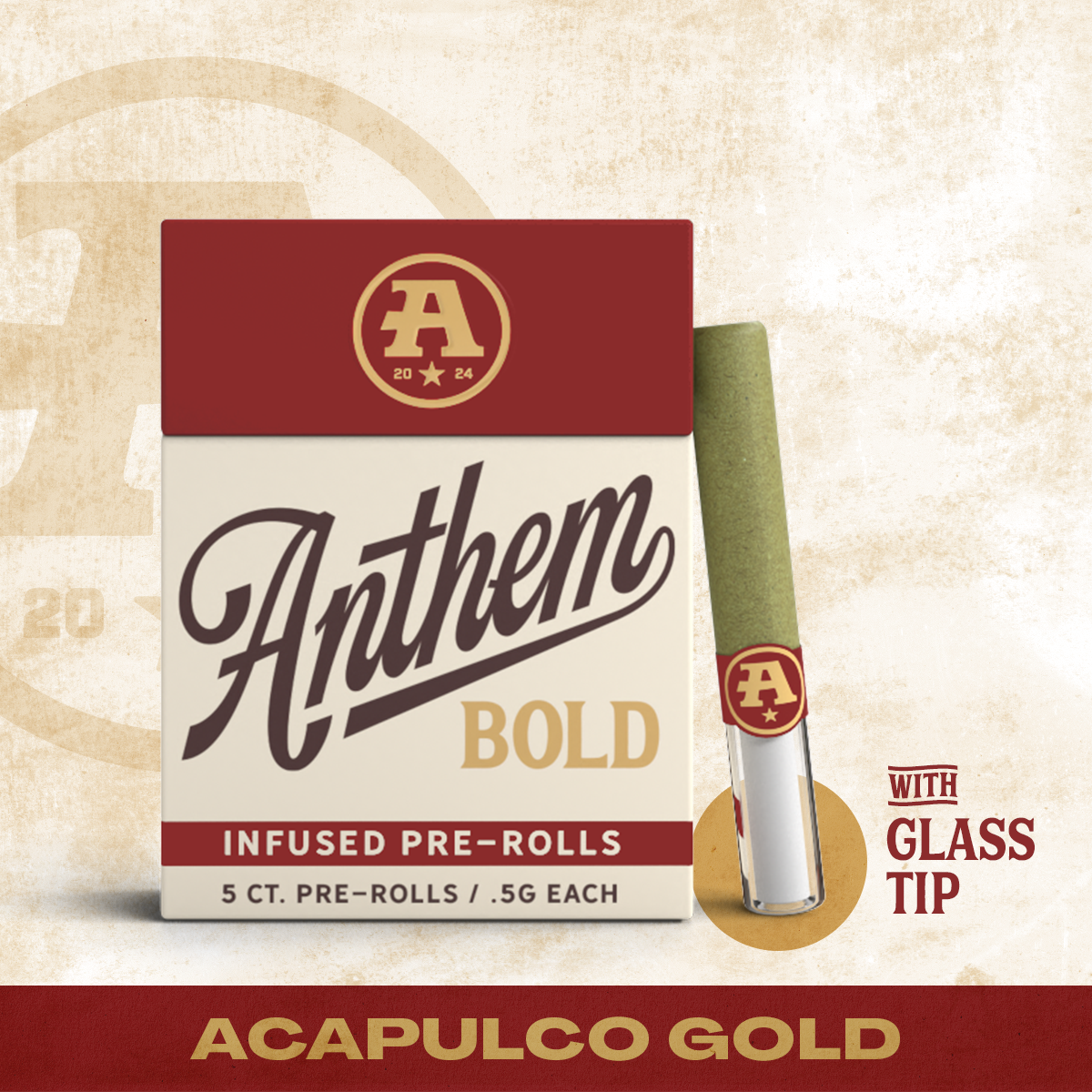 Bold Glass Tip Infused Acapulco Gold Pre-Roll pack (o.5g ea | 5-pack)