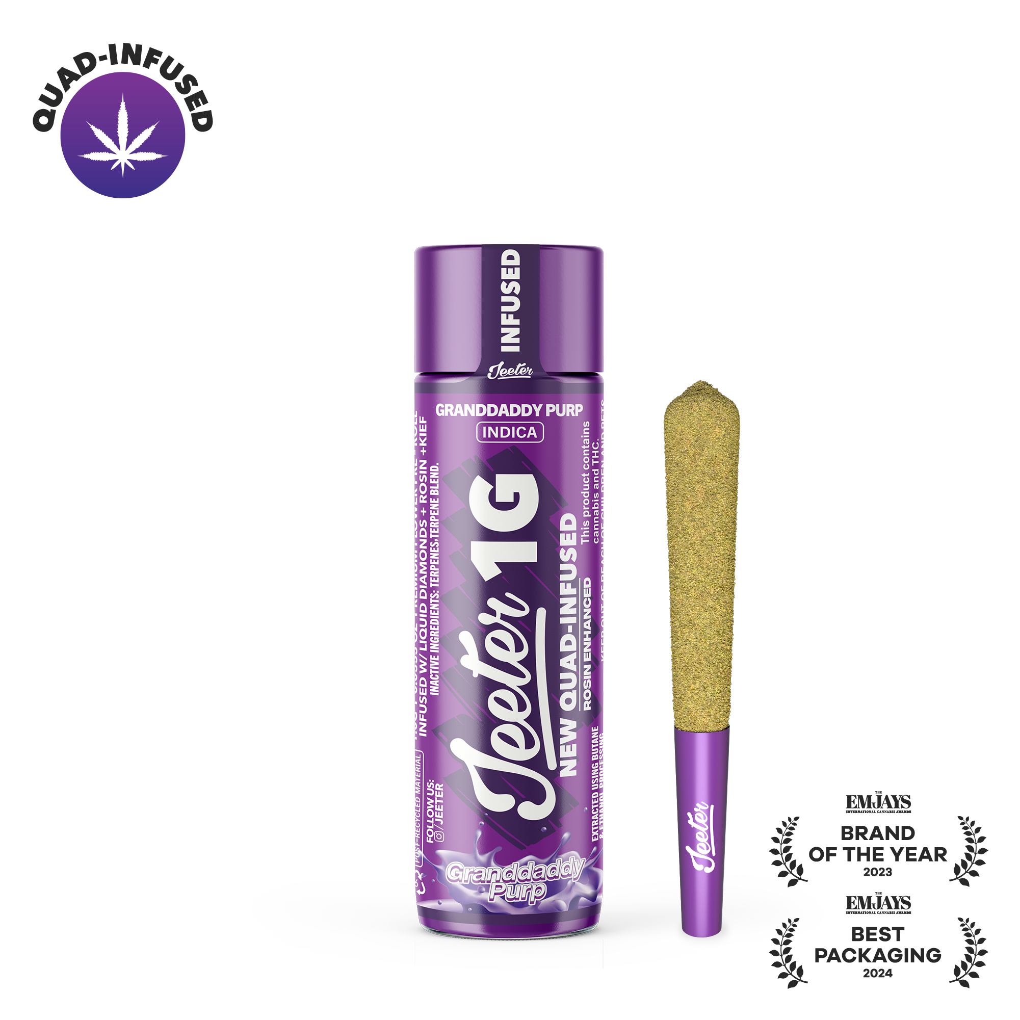 Granddaddy Purp | Indica | Quad Infused Pre-Roll | 1g