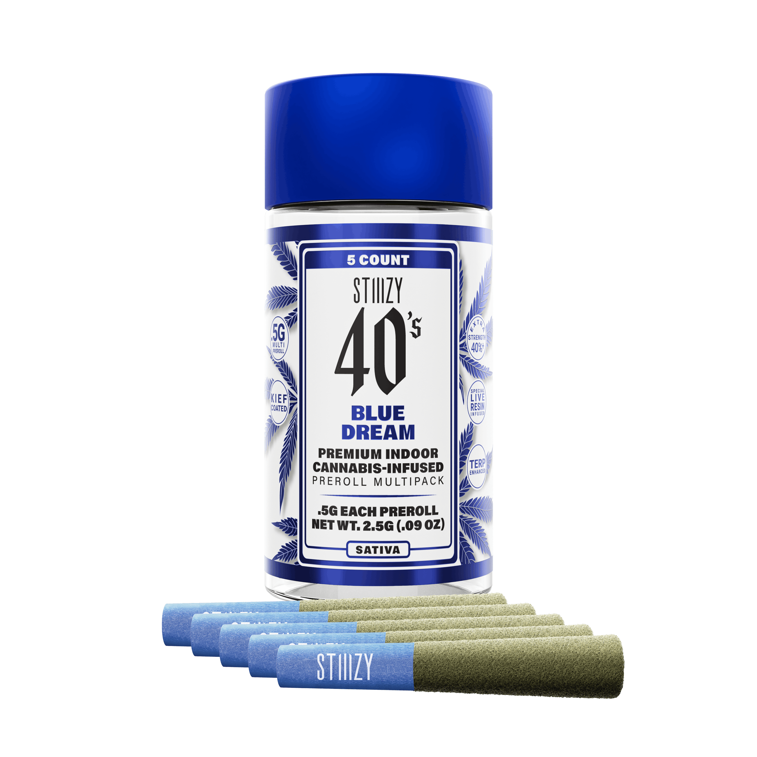 Blue Dream 40's Infused Pre-Roll 0.5g 5-pack | 2.5g
