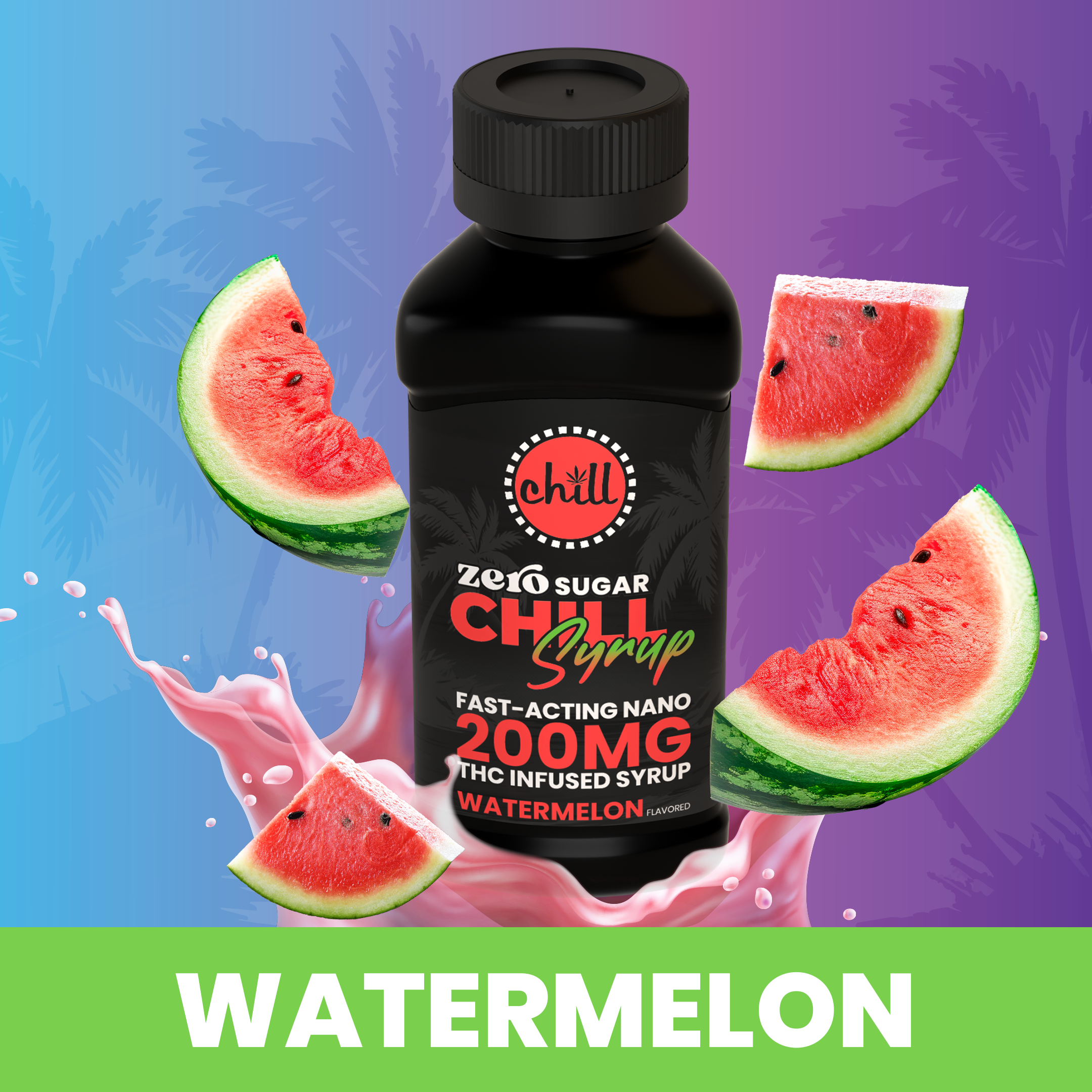 Watermelon | ZERO Sugar 200mg THC Syrup